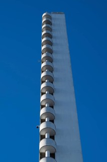 Tower with external staircase, Olympic Stadium, architects Yrjö Lindegren and Toivo Jäntti,