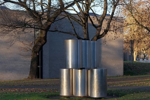 Movable plastic PA II by Günther Tollmann, stainless steel sculpture, Skulpturenpark