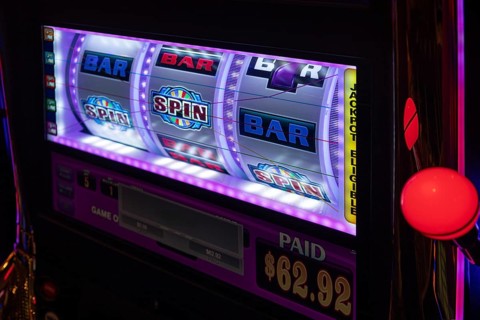 Casino gambling blackjack and slot machines waiting for gamblers and tourist to spend money