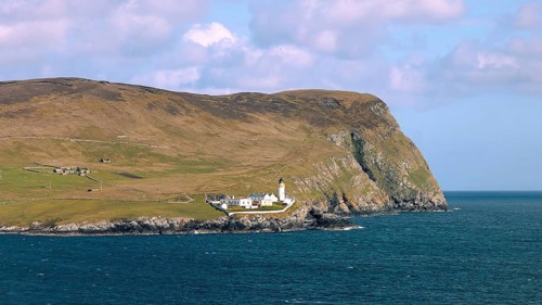 Scotland Shetland scenery in England with cliffs, ocean views and green pastures