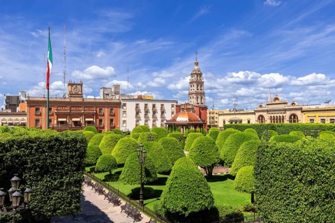 Mexico, Leon, Central city Martyrs Plaza, Plaza Martires, one of the main city tourism attractions