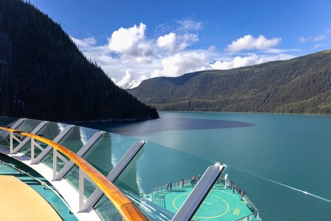 Cruise to Alaska and Norway, Tracy Arm fjord and glacier on the scenic passage with landscapes and
