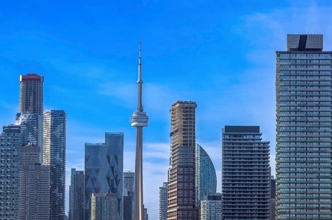 Scenic Toronto financial district skyline and modern architecture skyline