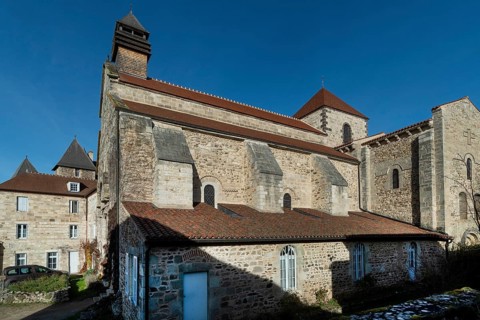 St Vincent's Abbey Church of Chantelle. Allier department. Auvergne Rhone Alpes. France