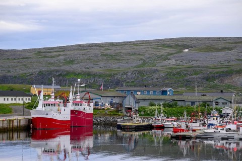 Fishing boats Fishing vessels are moored in Berlevag harbour in the north of the Varanger Peninsula