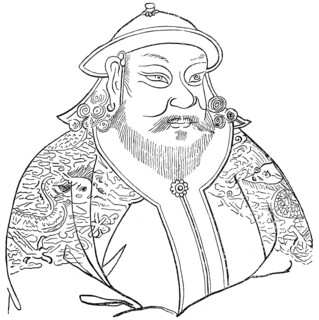 Portrait of Kublai Khan or Setsen Khan, 13th century, Mongolian ruler, emperor of China, founder of