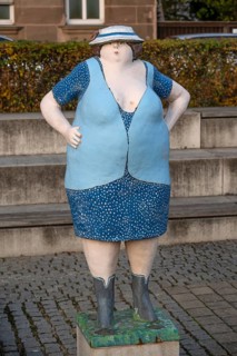 Fountain figure by Chemnitz artist Karl-Heinz Richter 2007, Billinganlage, Fürth, Middle Franconia,