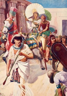 Scene from the biblical story, Joseph, son of Jacob, sold as a young man by his brothers to Egypt,