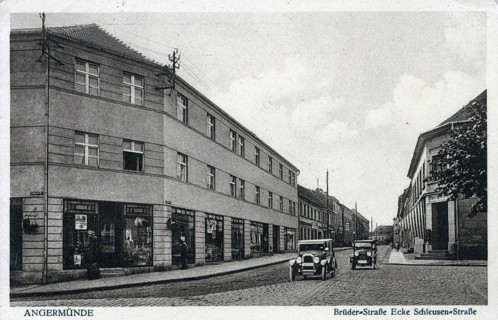 Angermünde, Brüder.Straße, corner of Schleusen-Straße, district of Uckermark in the state of