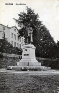 Annaberg in Saxony, Bismarck monument, town in the Ore Mountains, Erzgebirgskreis, Saxony,