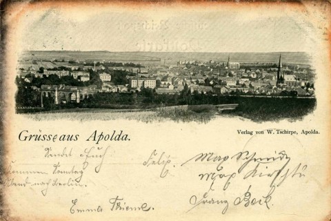 Apolda, Weimarer Land district, Thuringia, Germany, postcard, view around 1900 - 1910, historical,