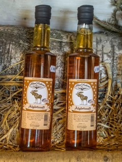 Swedish souvenir: moose herb juice in a bottle in Småland Moose park in Markaryd, Småland County,