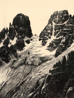 The Cristallo Glacier, Monte Cristallo, Kristallberg, the highest mountain in the Cristallo Group