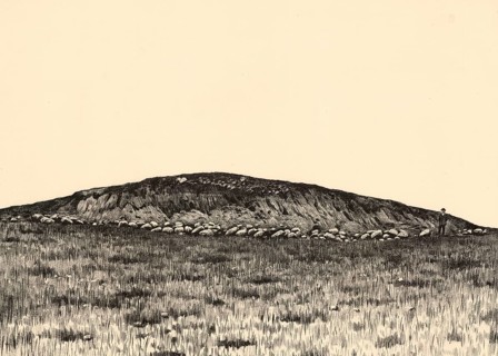 The Glambeck terminal moraine, example of a massive glacial embankment of rock, glacier remains