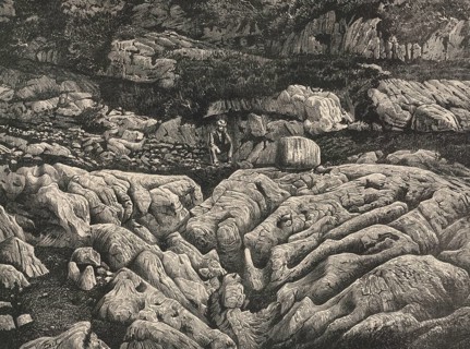 Karrenfeld Dachstein, fascinating karst landscape shaped by water in the Dachstein Mountains,