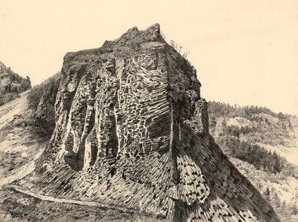 Column-shaped separation of basalt on the Verkoch near Ústi nad Labem, in Bohemia, Czech Republic,