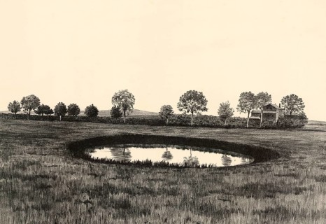 Soll, small, circular depression filled with water in the area of ground and terminal moraines,
