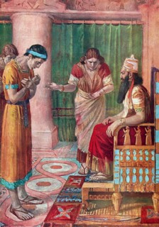 Scene from the biblical story, the biblical figure Daniel, who was abducted into Babylonian exile