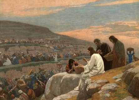 Scene from the biblical story, Dining in the Desert, refers in a biblical context to central