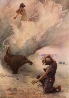 Scene from the biblical story, The biblical story of Elijah who is taken up into heaven, where it