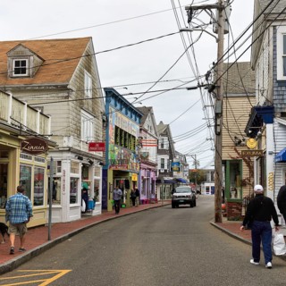 Commercial Street, busy street with passers-by, numerous shops, art galleries, restaurants, cafes