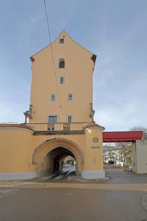 Berger Tor built 15th century, city gate, city tower with historic city wall with rampart and city