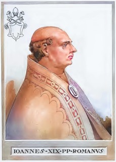 John XIX (previously Romanus of Tusculum, born in Rome, died there in October 1032) was pope