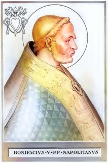 Boniface V (born in Naples, died 25 October 625) was Pope from 23 December 619 until his death,