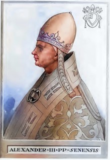 Pope Alexander III (born around 1100 or 1105 in Siena, presumably as Rolando Bandinelli, died 30