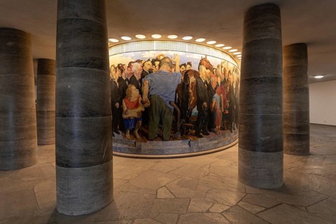 December 22, 2025, interior view of the historic St. Paul's Church during winter, Frankfurt, Hesse,