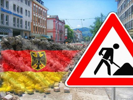 Symbolic picture, construction site Germany, economic development, standstill, zero growth,