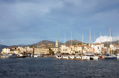 Saint-Florent on the Gulf of Saint-Florent in the Mediterranean, Haute-Corse, Corsica