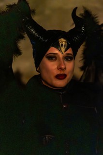 Teufelin, woman with horns, murmurs, winter, Waldburg Castle, Waldburg, Allgäu, Baden-Württemberg,