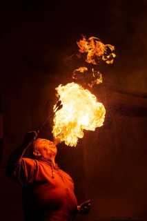 Fire Breather, Raunacht, Winter, Waldburg Castle, Waldburg, Allgäu, Baden-Württemberg, Germany