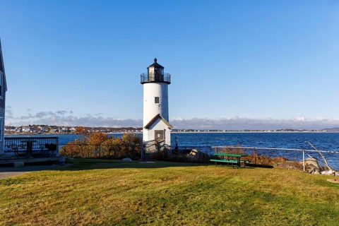 Annisquam Harbor lighthouse, historic Wigwam Point in Gloucester, Cape Ann, Massachusetts, Ipswich