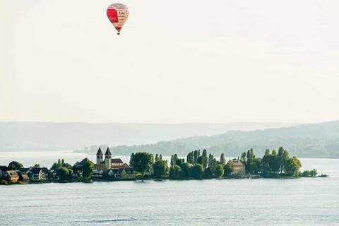 Reichenau panorama of Allensbach, UNESCO World Heritage Site, Reichenau Island, Lake Constance,