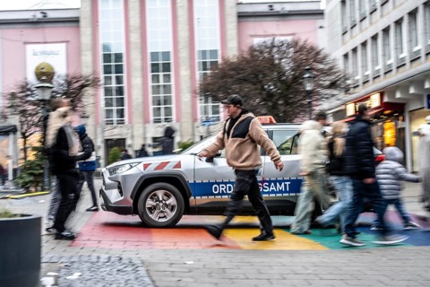 Pedestrian zone, passers-by hurrying, shopping between the years, exchanging, patrol of the public