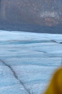 Athabasca glacier in jasper national park, alberta, canada, showing the effects of climate change