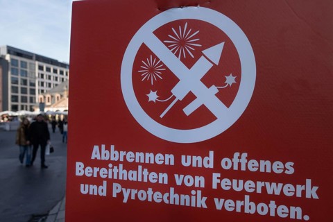 There is a sign at the Hauptwache in Frankfurt am Main that fireworks are prohibited there at the