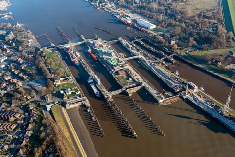 Nord-Ostseekanal, lock, Brunsbüttel, construction site, canal, traffic route, shipping, shipping