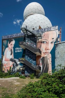 Graffiti "When David turned into Goliath" by Akut on the former US eavesdropping facility on