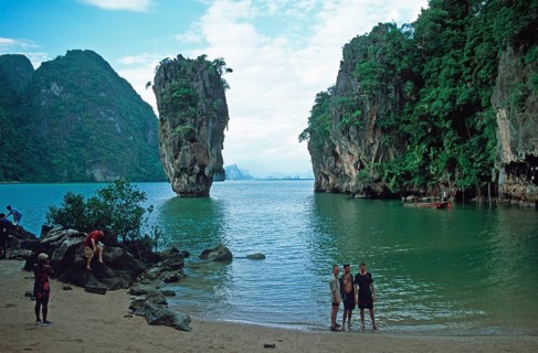 Tourists, James Bond rocks, James Bond island, two years in front of the tsunami, Phangnga Bay, Ko