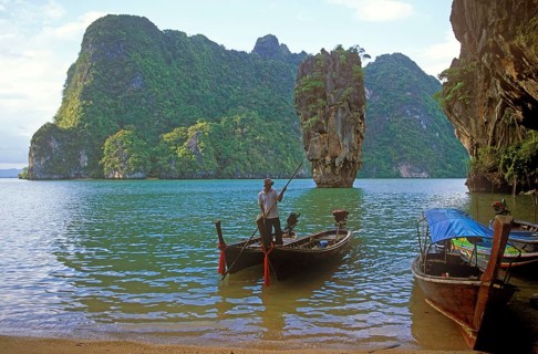 Boats, James Bond rocks, James Bond island, two years in front of the tsunami, Phangnga Bay, Ko