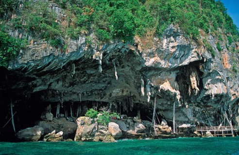 Viking Cave, Ko Phi Phi Le, two years in front of the tsunami, Thailand, December 2002, vintage,
