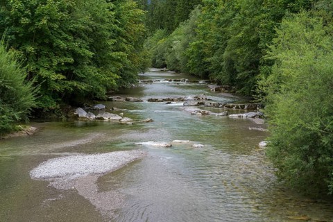 Weissach river, Wildbad Kreuth, Tegernseer Tal, Upper Bavaria, Bavaria, Germany