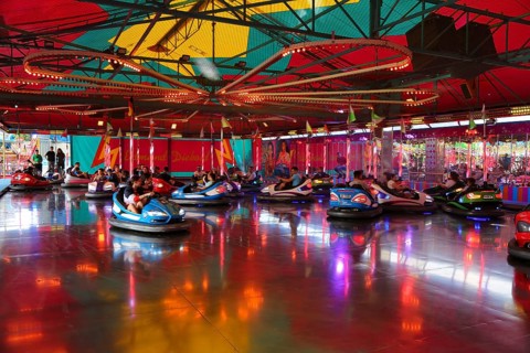 Bumper car, autodrome, bumper cars, boxing car, self-driver, fairground in Ulm Friedrichsau, public