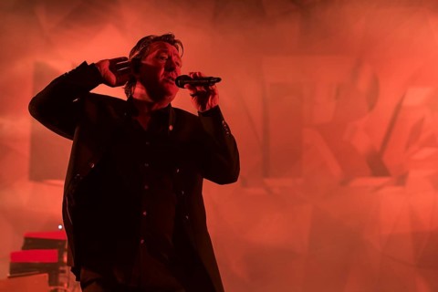 Claudius Dreilich, singer of Karat live on 50 years of KARAT tour in Berlin's Max-Schmeling-Halle