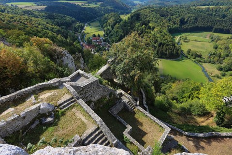 Castle ruins of Hohengundelfingen, ruins of a medieval hilltop castle, former headquarters of the