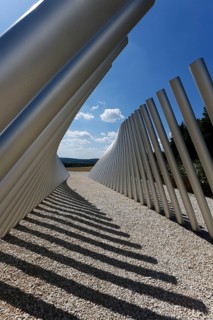 Art in public space, sculpture made of aluminum profile pipes by artist Martin Burchard, life's