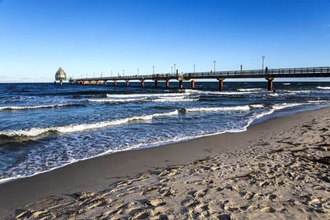 Pier with diving gondola, Zingst, Fischland-Darß-Zingst, Western Pomerania Lagoon Area National